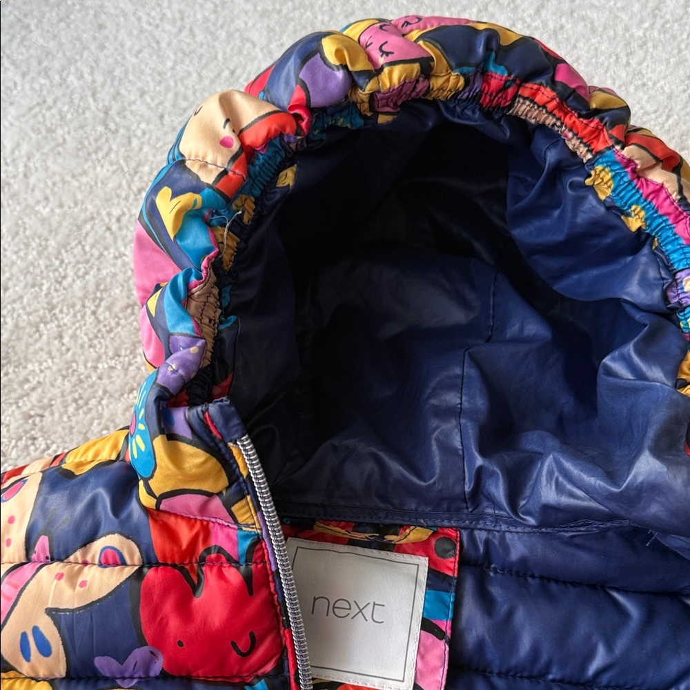 Next Blue Puffer Jacket with Colorful Patch - Picture 4 of 8